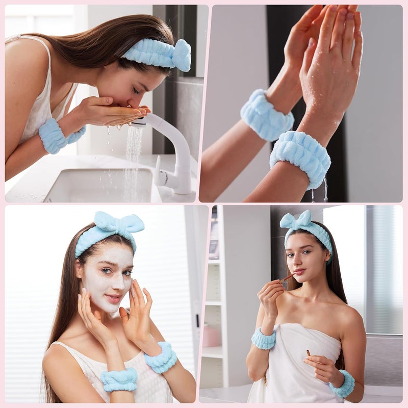 Ztomine Store Headbands for Women - Spa Headband and Wristband Set - Headband for Washing Face,Facial Mask,Makeup and Skin Care,Gifts for Women and Teen Girl Gifts Trendy Stuff - Image 3